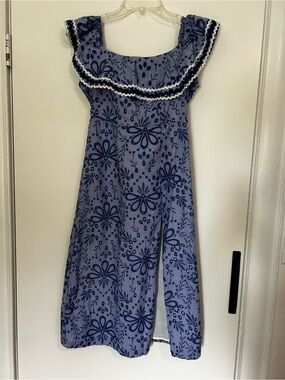 Red Carter Blue Embroidered Stripe Sundress